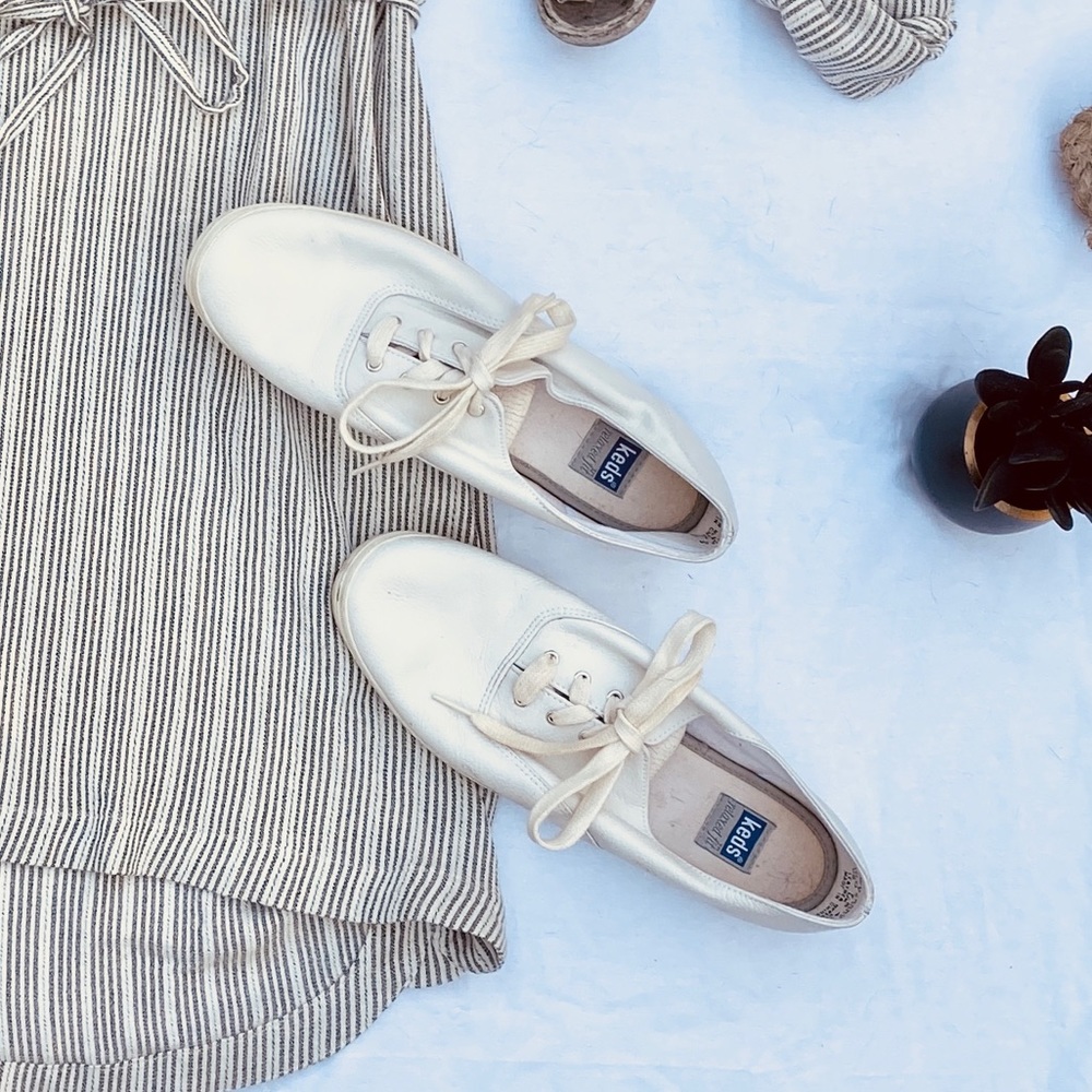 White Leather Keds Women’s Relaxed Fit